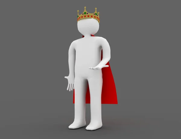 3d white man with a crown . 3d rendered illustration — Stock Photo, Image