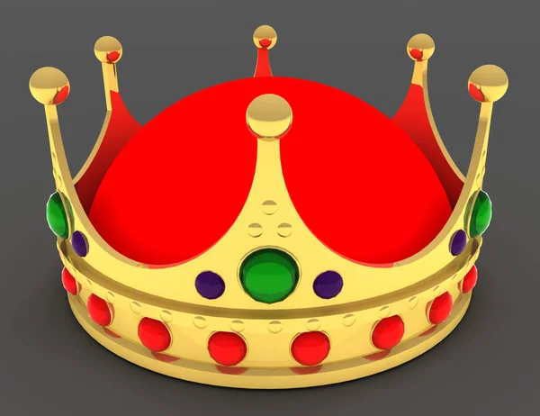 Gold crown isolated . 3d rendered illustration