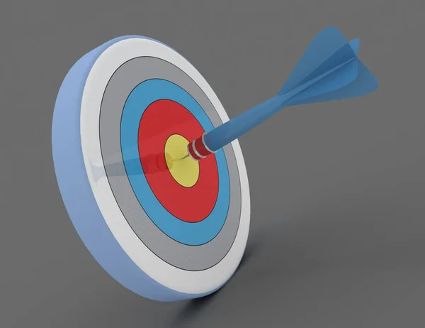 Framgångskoncept. dart och mål. 3D utsmält illustration — Stockfoto