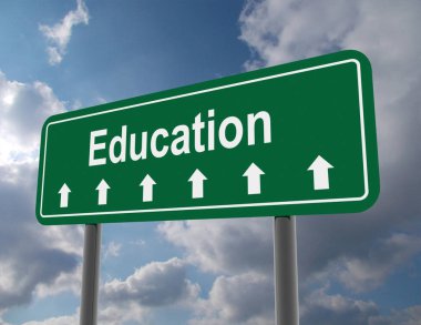 Webinar yol siign. 3D render illüstrasyon