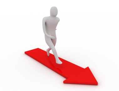 3D koşan adam simgesi. 3D render illüstrasyon