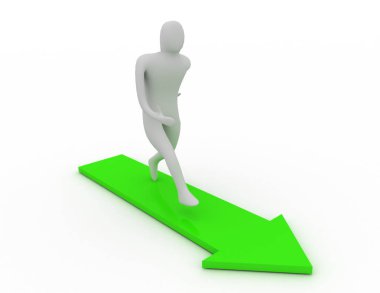 3D koşan adam simgesi. 3D render illüstrasyon