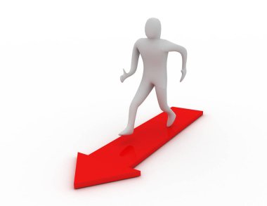 3D koşan adam simgesi. 3D render illüstrasyon