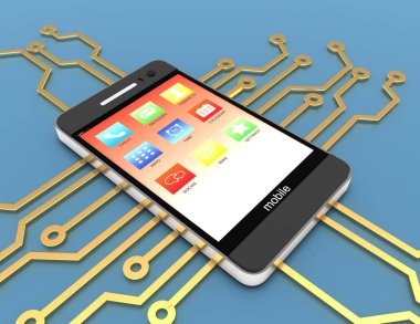 Smartphone onarım kavramı. 3D render illüstrasyon