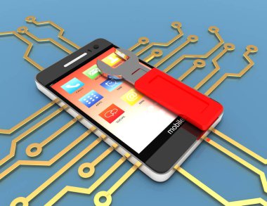 Smartphone onarım kavramı. 3D render illüstrasyon