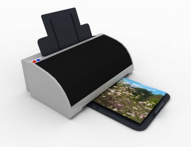Yazıcı 3d. Baskı Fotoğraflar. 3D render illustraion