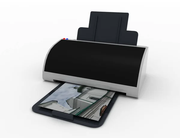 Printer 3D. Cetak foto. 3d ilusi yang diberikan — Stok Foto