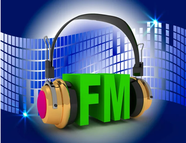 3d rendering of Head phone with FM . 3d rendered illustration