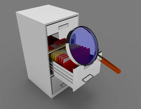 3D fájl kabinet. 3D-s renderelt illusztráció — Stock Fotó