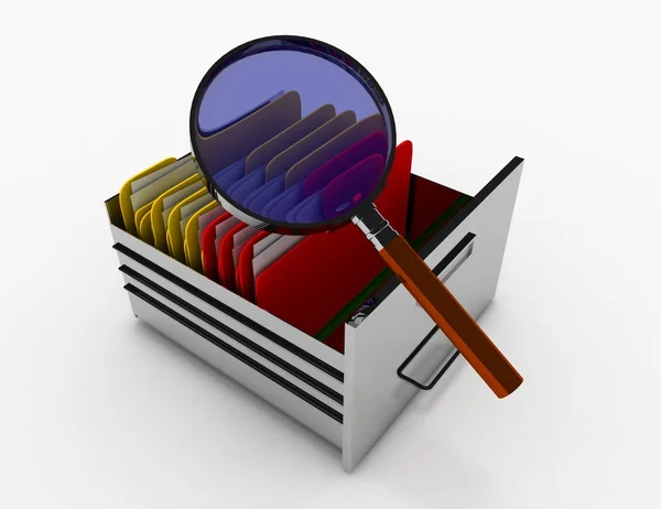 Gabinete de archivos 3d. 3d ilustración renderizada — Foto de Stock