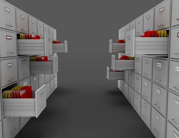 Gabinete de archivos 3d. 3d ilustración renderizada — Foto de Stock