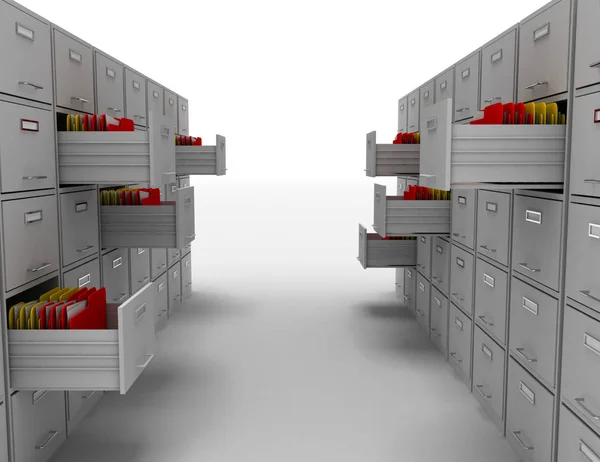 Gabinete de archivos 3d. 3d ilustración renderizada — Foto de Stock