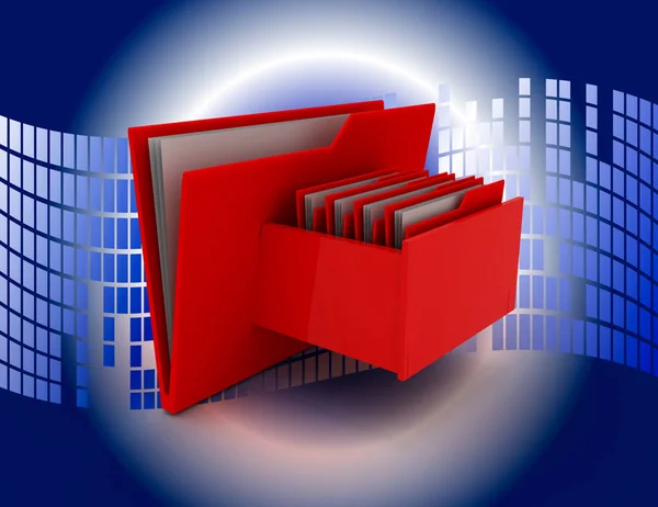 Cabinet with file folder . 3d rendered illustration