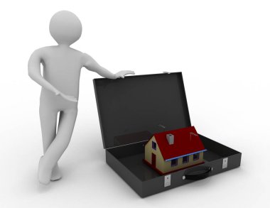 3D iş tanıtımı - House. 3D render illüstrasyon