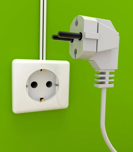 Electric Plug and socket. 3d rendered illustration — Stock Photo, Image