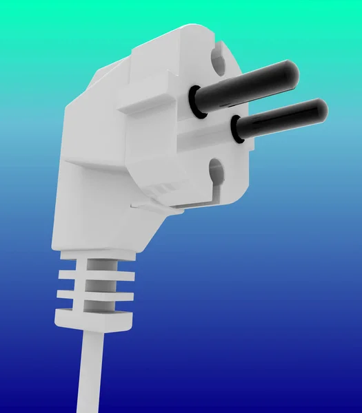 Wtyczki elektrycznej 3d koncepcja na białym tle. 3D wytopione ilustracja — Zdjęcie stockowe