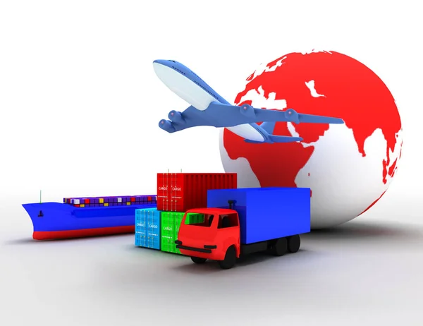 Shipping and transportation concept . 3d rendered illustration — Stock Photo, Image