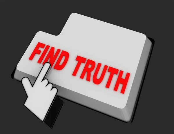 Hand Mouse Cursor Clicks the find truth Button. 3d  rendered ill — Stock Photo, Image