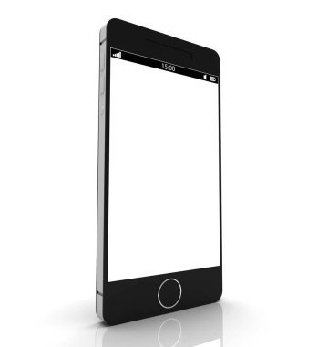 Siyah akıllı telefon concpet. 3D render illüstrasyon