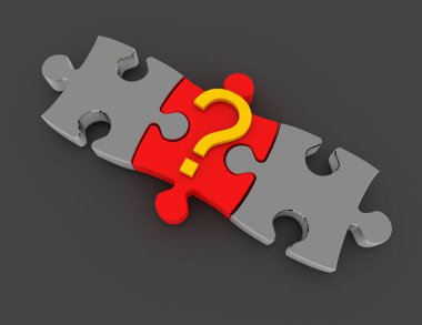 3D bulmaca kavramı. çözüm kavramı. 3D render illüstrasyon