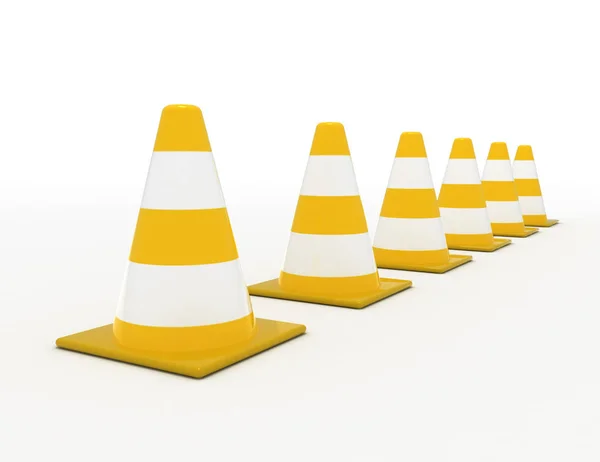 3D verkeer cone concept .3d gesmolten illustratie — Stockfoto