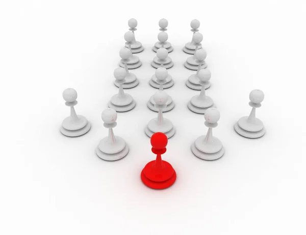 3d pawn leader concept. chess concept . 3d rendered illustration — Stock Photo, Image