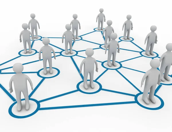 3D społecznej sieci sukcesu. 3D wytopione ilustracja — Zdjęcie stockowe
