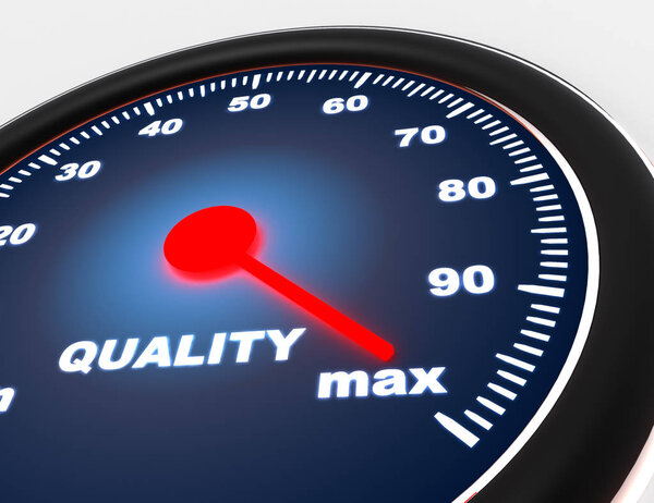 Концепция спидометра на белом фоне. 3D-рендеринг иллюстраций
