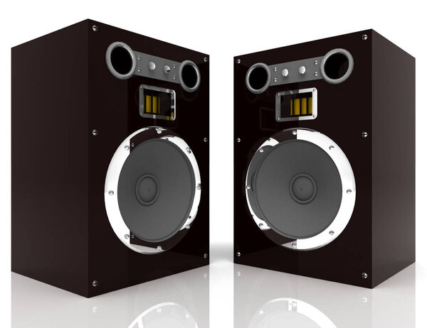 3d audio speaker concept . 3d rendered illustrainon
