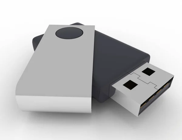 Illustrazione del rendering .3d della memoria flash usb 3d — Foto Stock