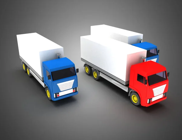 3D koncepcji lidera transportu samochodów ciężarowych. Ilustracja 3D — Zdjęcie stockowe