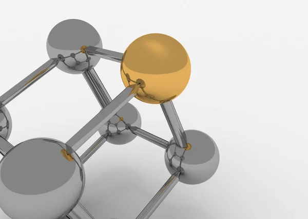 Концепция трехмерной молекулы. Концепция косолапости. 3d иллюстрация — стоковое фото