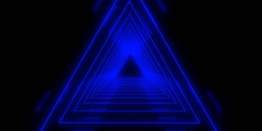 Neon ışıkları olan 3 boyutlu soyut bir arkaplan. neon tüneli 3D illüstrasyon