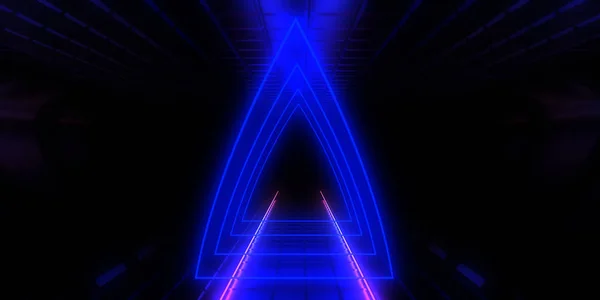 3D abstract background with neon lights. 3d illustration — Stock Photo, Image