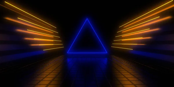 3D abstract background with neon lights. 3d illustration — Stock Photo, Image