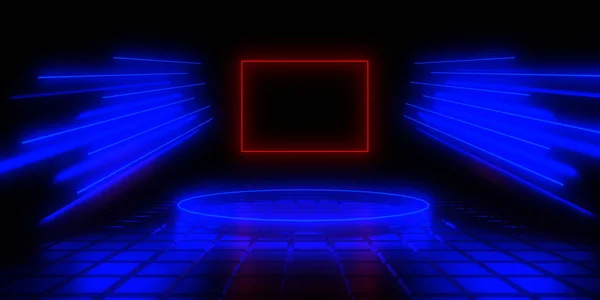 3D abstract background with neon lights. 3d illustration — Stock Photo, Image