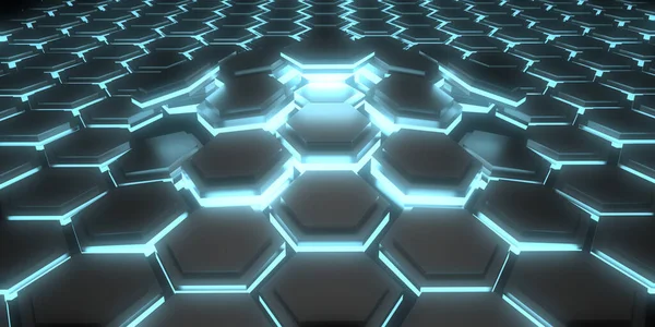 Abstract Background Neon Lights Pattern Hexagon Background Illustration — Stock Photo, Image