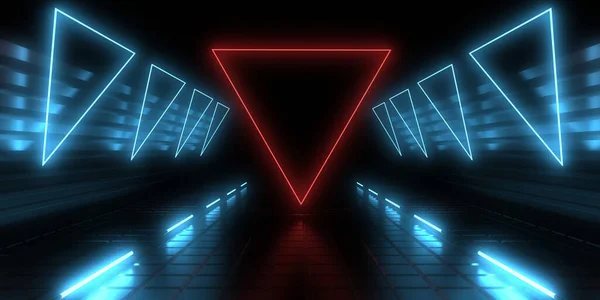 Abstracte Achtergrond Met Neonverlichting Neon Tunnel Illustratie — Stockfoto