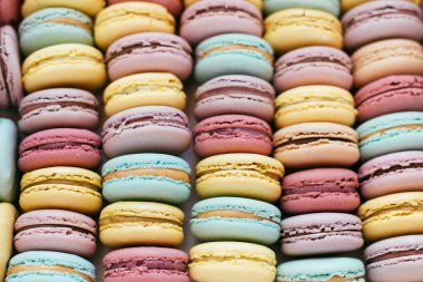 Fransız Çoklu Renkli Makaronlar arka planı 