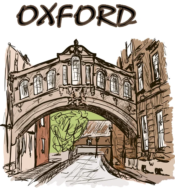 Un très vieux pont à Oxford — Image vectorielle