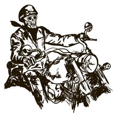 aysız gecesinde motosiklet