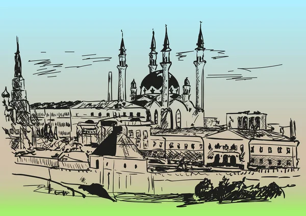 Казань в солнечный день — стоковый вектор
