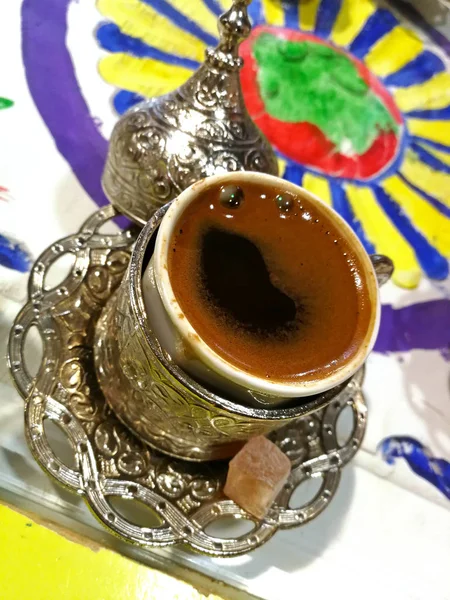 Café turco en la mesa — Foto de Stock