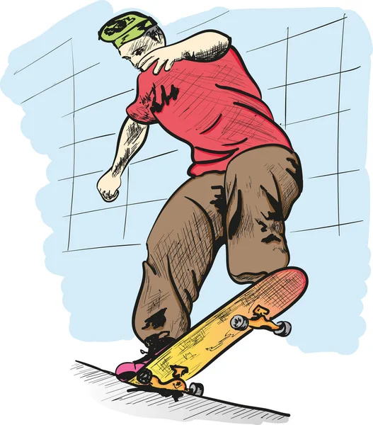 Auf dem Skateboard — Stockvektor