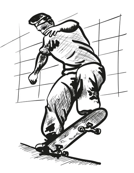 Sul skate board — Vettoriale Stock