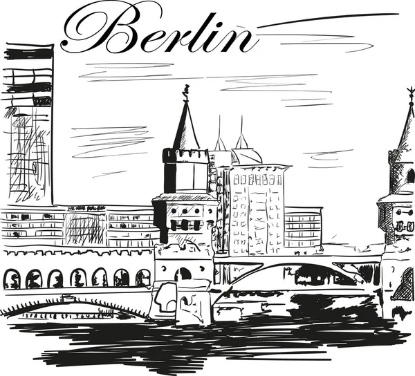 Berlin im sonnigen tag — Stockvektor