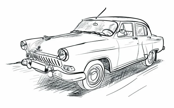 Viejo coche gaz 21 — Vector de stock