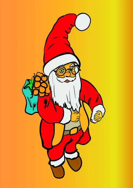 Santa Claus en el día de invierno — Archivo Imágenes Vectoriales