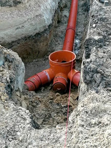 Tuberías Sitio Construcción — Foto de Stock