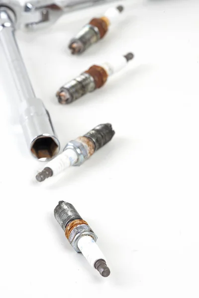 Spark Plugs White — Stock Photo, Image